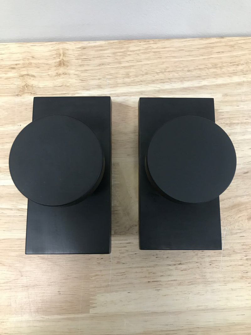 Baldwin PSCONCFR190 Contemporary Passage Door Knob Set with 5 Inch Rectangle Rose from the Reserve Collection - Satin Black