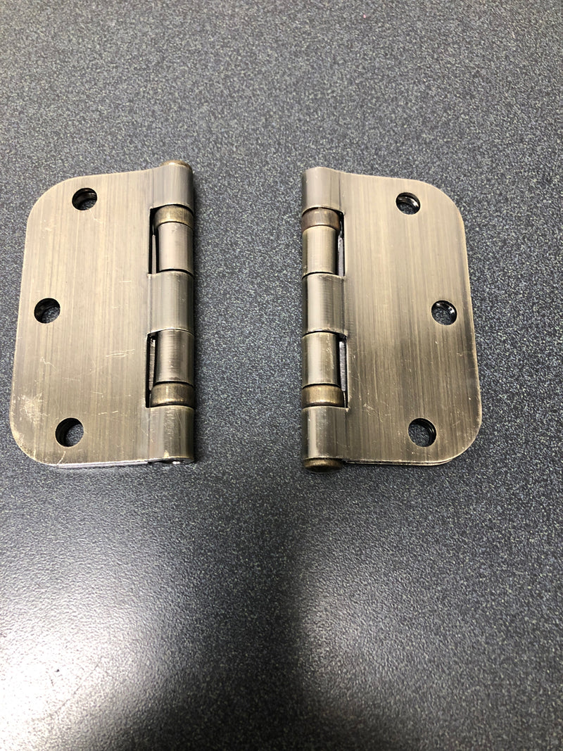 Deltana S35R5BB5 Commercial 3.5" x 3.5" Ball Bearing 5/8" Radius Corners Mortise Hinge - Pair - Antique Brass