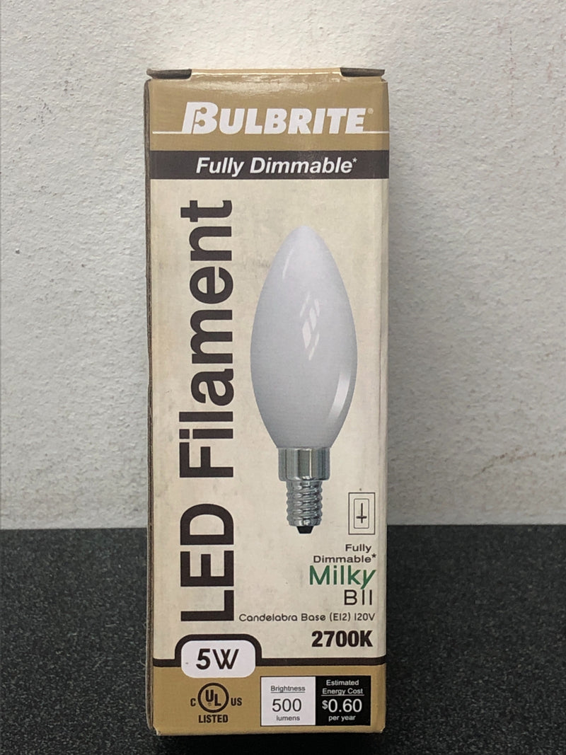 Bulbrite 776887 - led5b11/27k/fil/m/3 decorative chandelier antique filament led light bulb