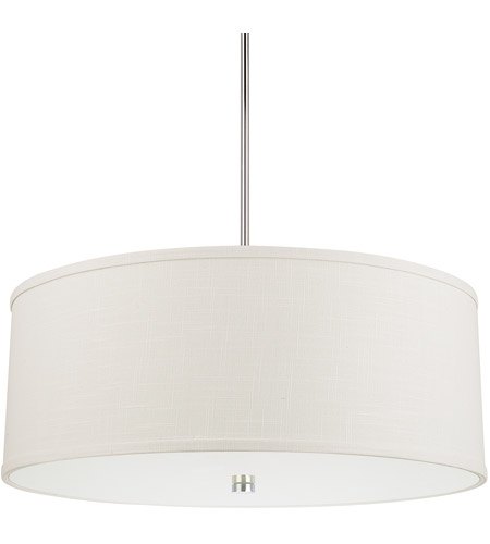 Capital Lighting 3911PN-400. Midtown 4 Light 24 inch Polished Nickel Pendant Ceiling Light in White Fabric Shade