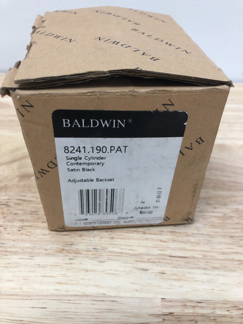 Baldwin 8241190PAT Contemporary One-Sided Deadbolt - Satin Black