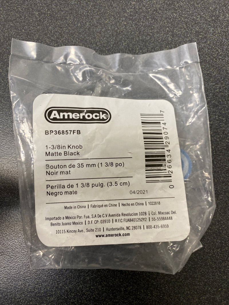 Amerock BP36857FB Destine 1-3/8 Inch Mushroom Cabinet Knob - Matte Black