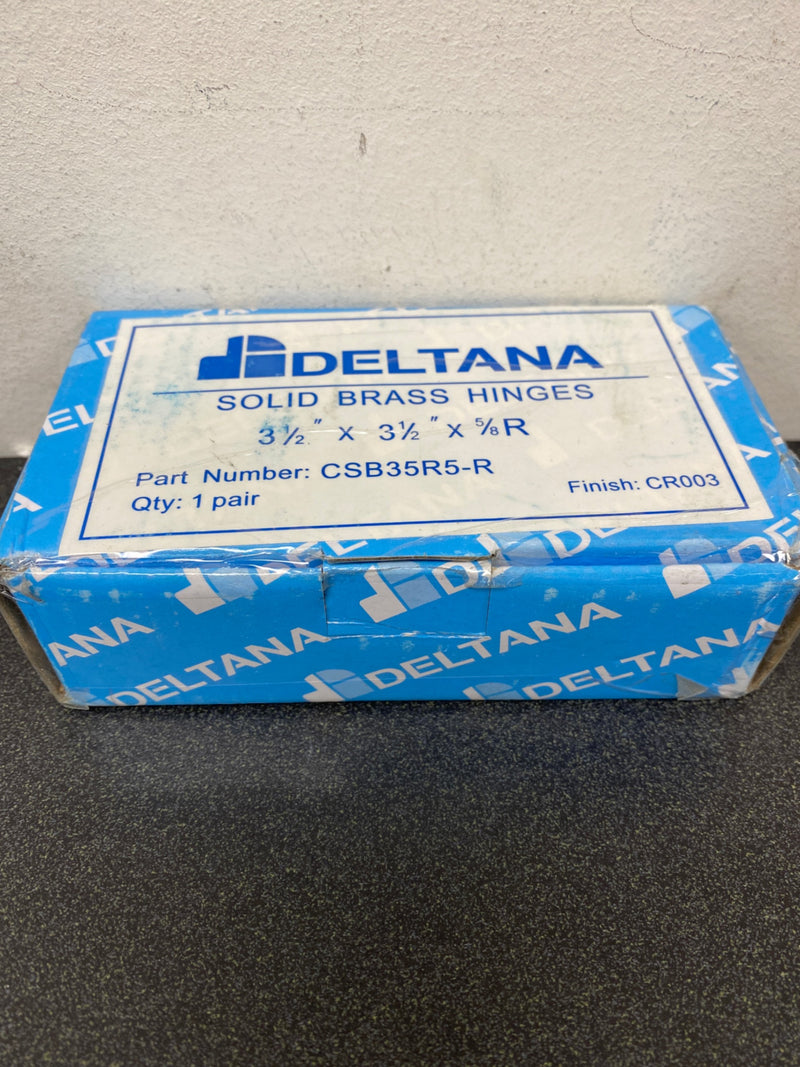 Deltana CSB35R5-R 3-1/2 x 3-1/2 Ball Bearing Square Corner Full Mortise Hinge - Pair - Lifetime Brass