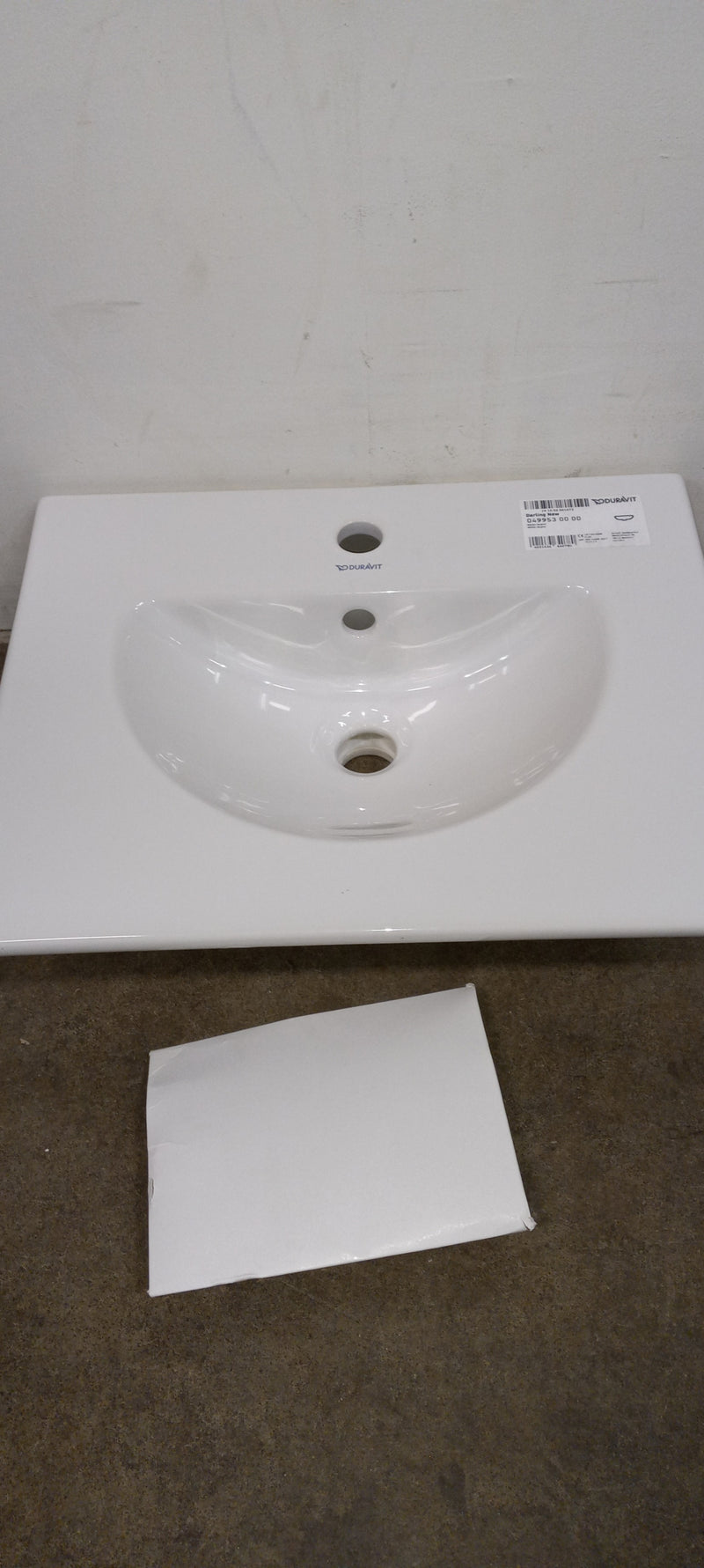 Duravit 0499530000 Darling New 1-Hole Wall Mount Vanity Basin in White Alpin