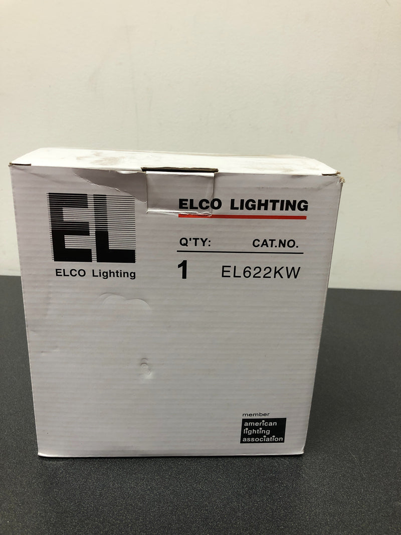 Elco EL622KW 6" Sloped Phenolic Baffle with Adjustable Socket Holder Bracket - White