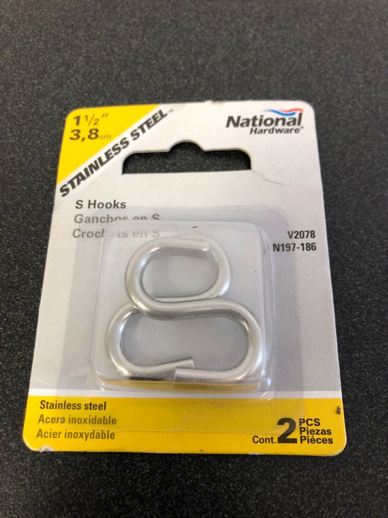 National Hardware 1-1/2 in. Stainless Steel Open S-Hook