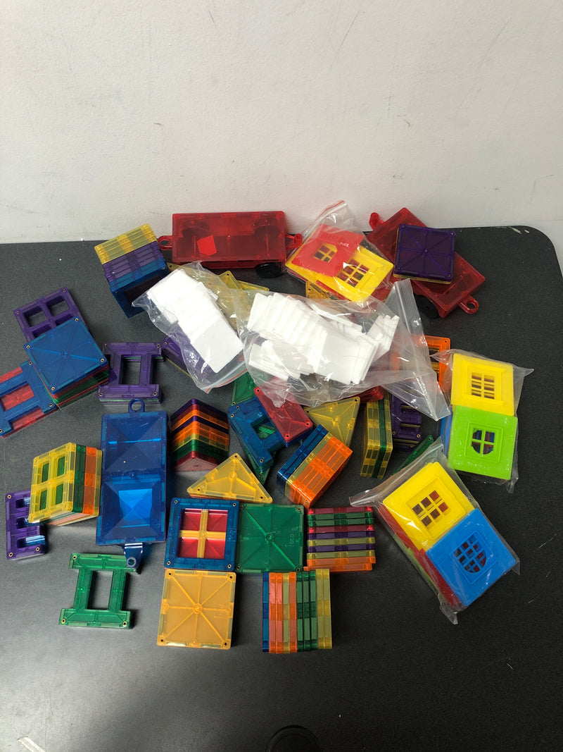 Best choice products 265-piece kids magnetic tiles set construction building blocks educational stem toy