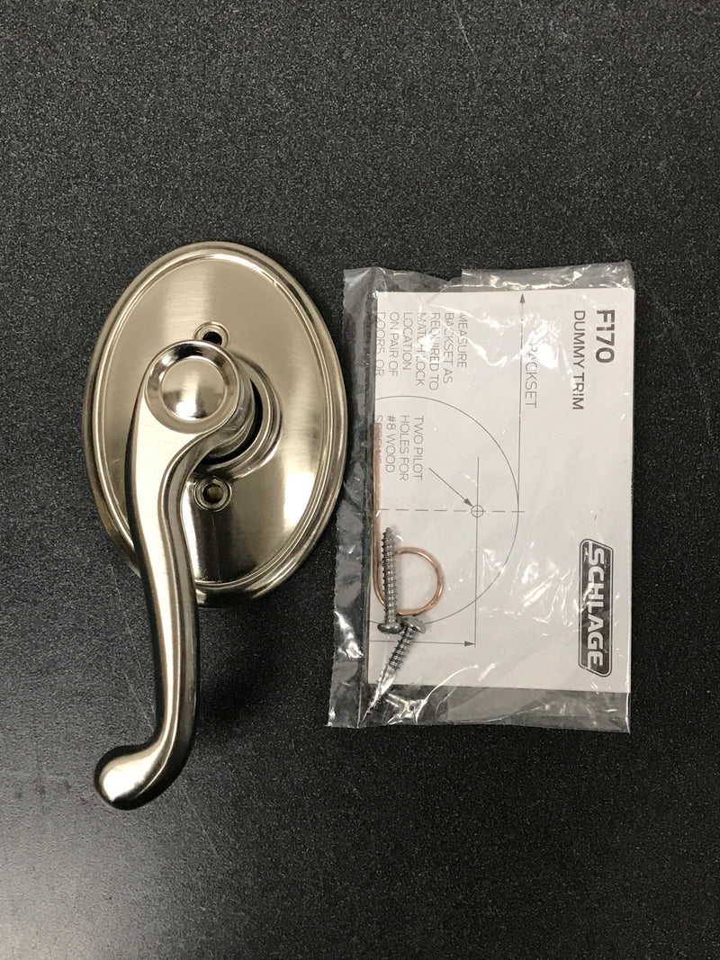 SCHLAGE Right Handed Lever with Wakefield Trim Non-Turning Lock, Satin Nickel (F170 FLA 619 WKF RH)