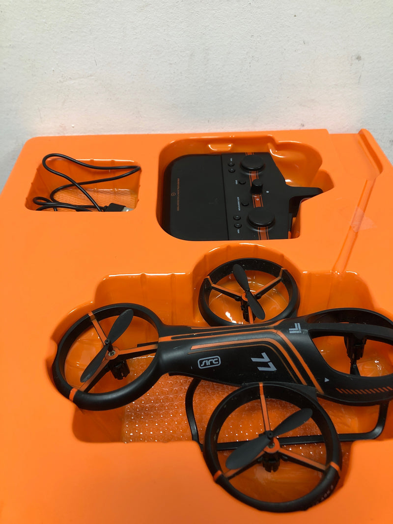 Sharper image aero drone, rechargeable led stunt drone, built-in led lights, age 14+, orange