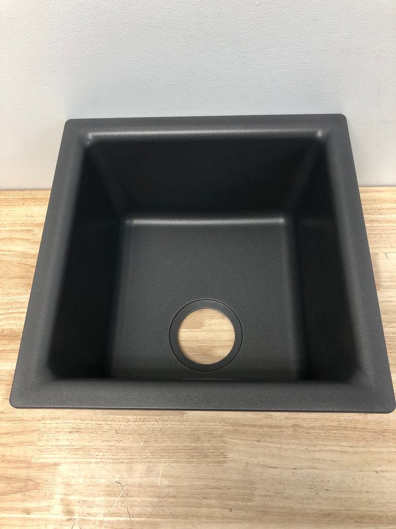 Elkay ELX1616CH0 Quartz Luxe 15-3/4" Undermount Single Basin Quartz Composite Kitchen Sink - Charcoal