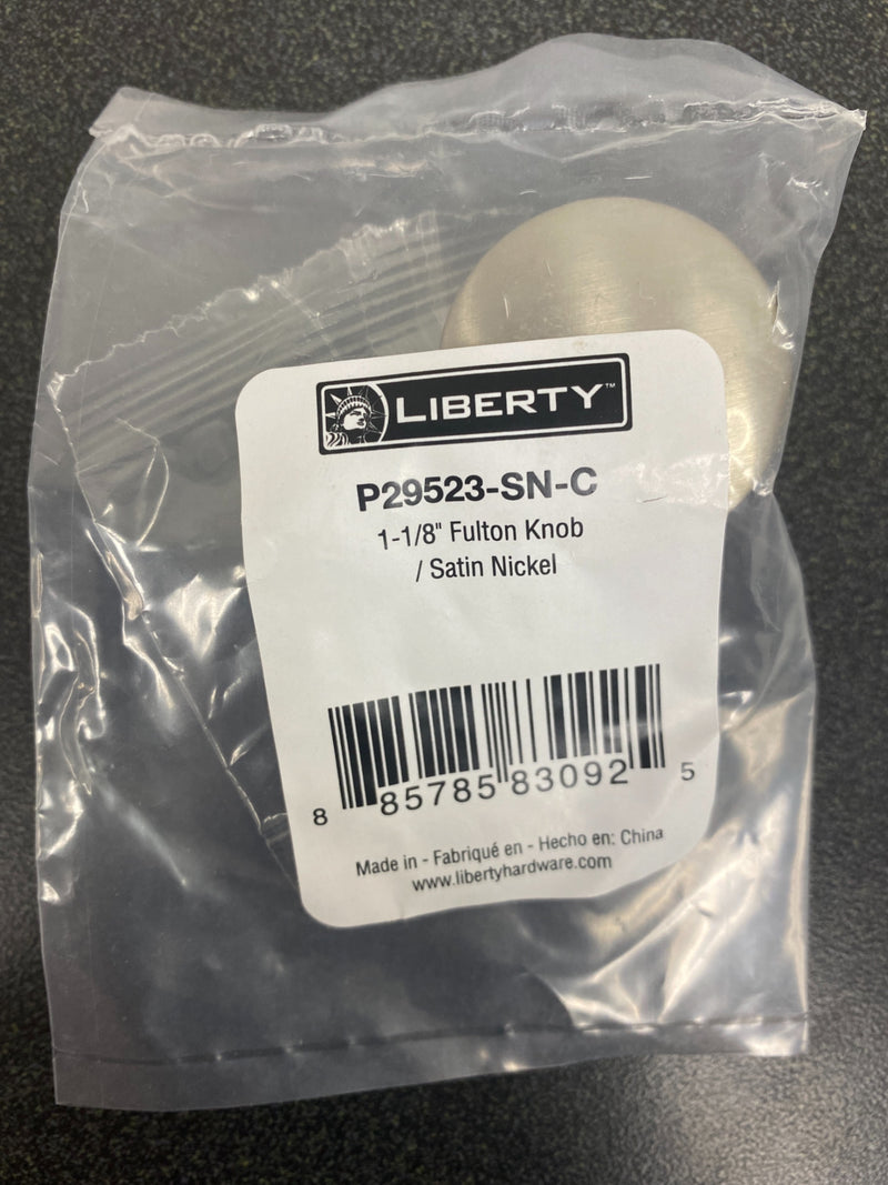 Liberty P29523-SN-C Essentials Fulton 1-3/16 in. (30 mm) Satin Nickel Cabinet Knob