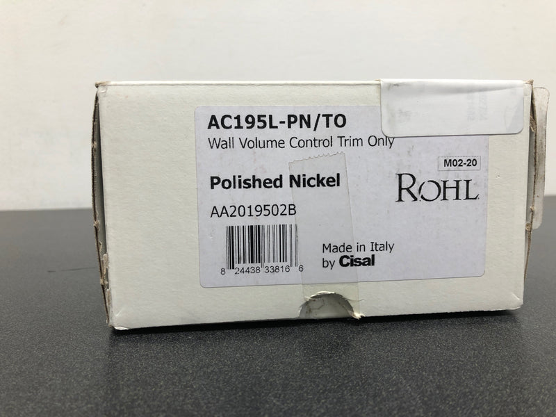 Rohl AC195L-PN/TO Arcana Single Handle Volume Control Valve Trim - Less Valve - Polished Nickel
