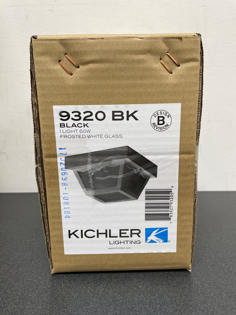 Kichler 9320BK 1 Light Outdoor Ceiling Fixture - Black