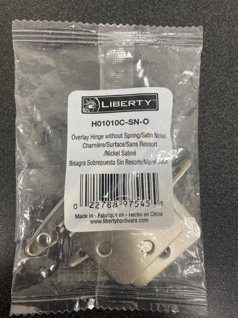 Liberty Hardware H01010C-SN-O Variable Overlay Traditional Cabinet Door Hinge (Package of 2) - Satin Nickel