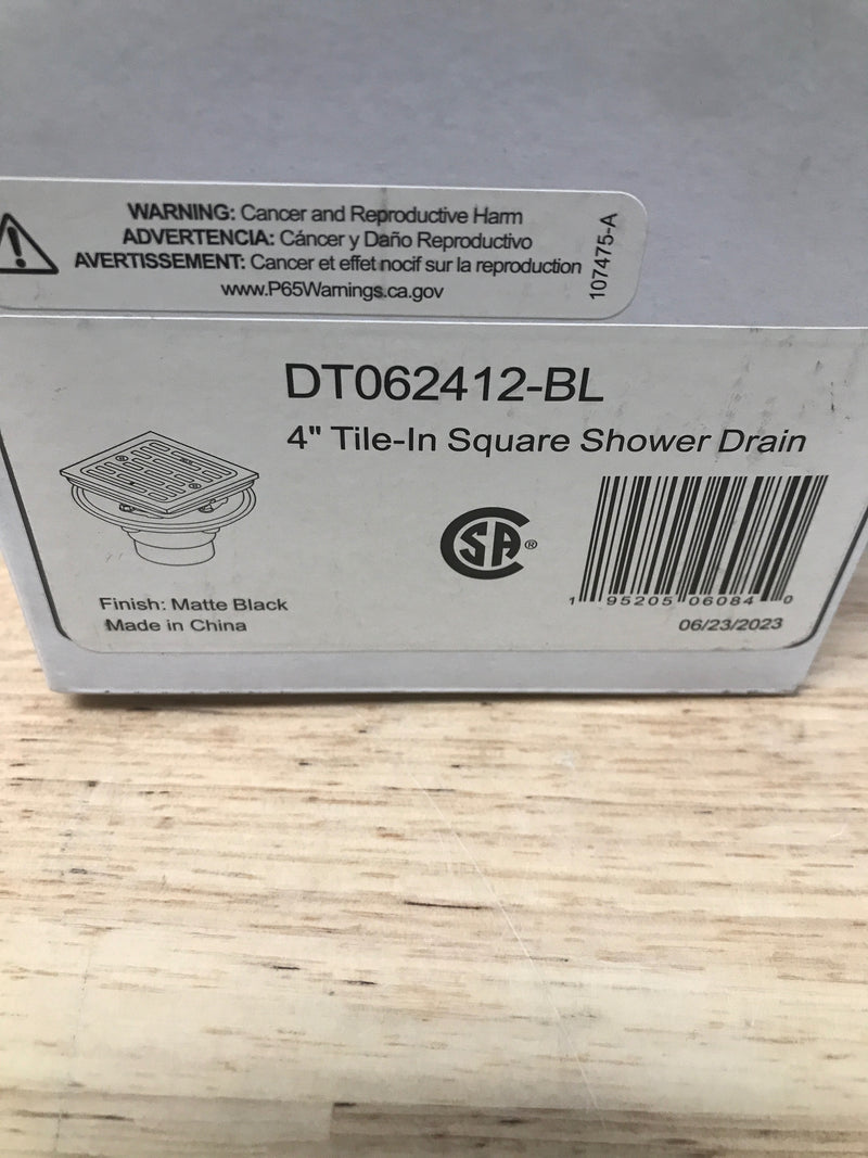 4~ Tile-In Square Shower Drain in Champagne Bronze DT062412-CZ