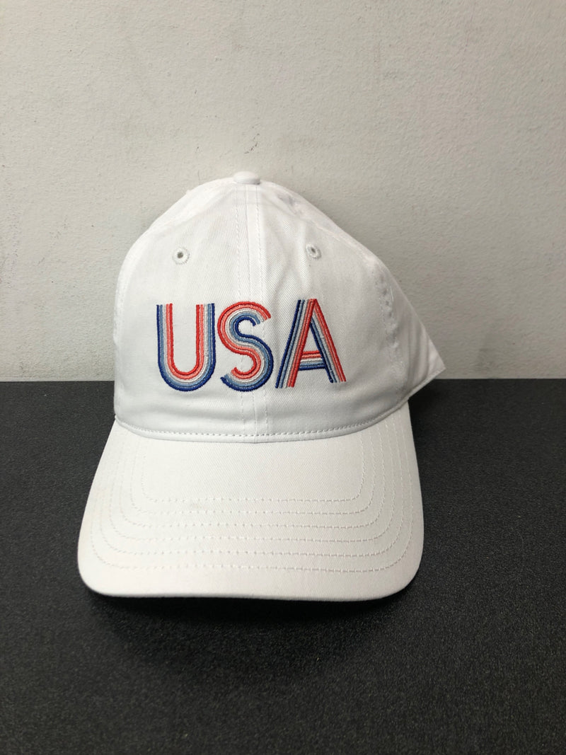 BioWorld Women's Red, White & Blue 'USA' Embroidered Baseball Hat One Size