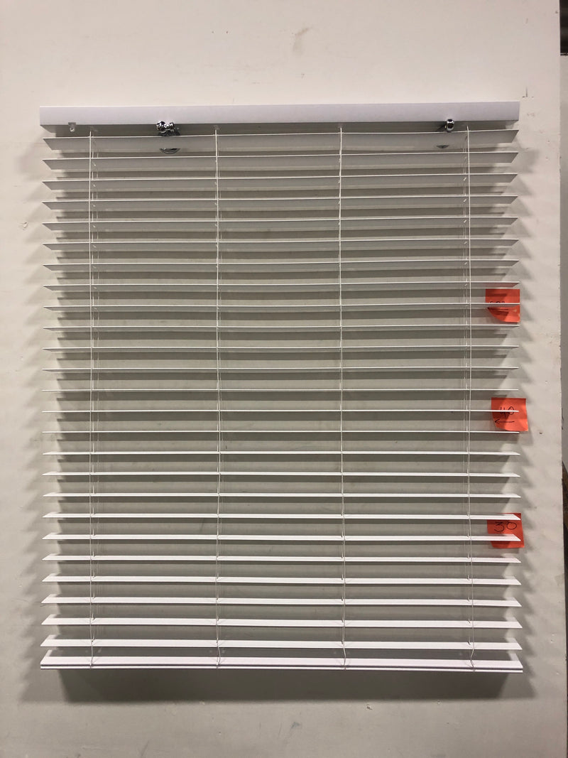 Perfect lift window treatment QJWT414480 White Cordless Room Darkening Faux Wood Blinds with 2 in. Slats - 42 in. W x 48 in. L