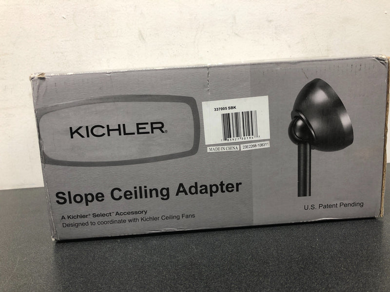 Kichler 337005SBK Ceiling Fan Sloped Ceiling Adapter - Up to 60 Degrees - Satin Black