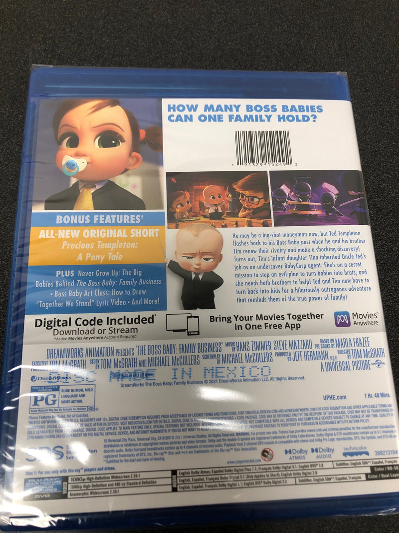 The boss baby: family business (blu-ray + dvd + digital copy)