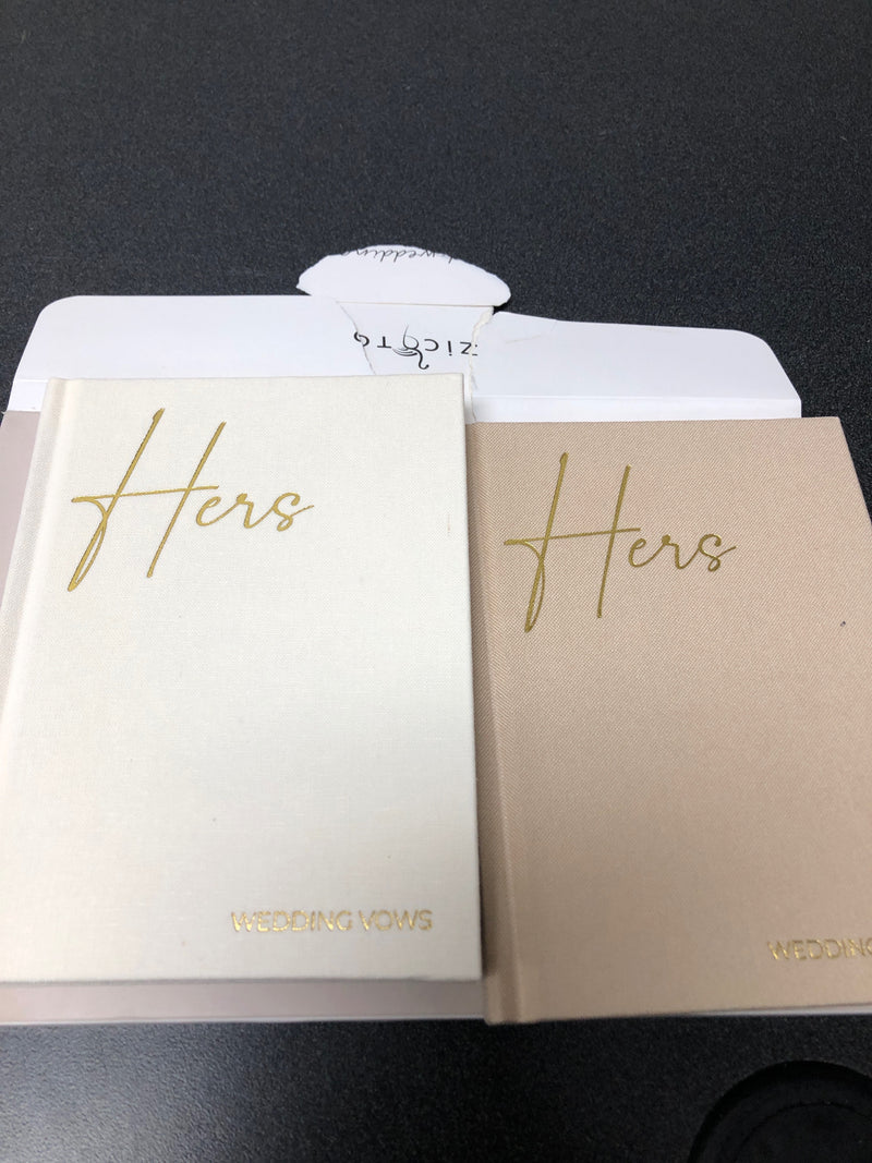 Elegant Linen Wedding Vow Books With Gold Foil Lettering - Perfectly Sized His and Hers Vow Books With Plenty Of Pages To Write Whatever is on Your Heart - A Beautiful Addition For The Wedding Day