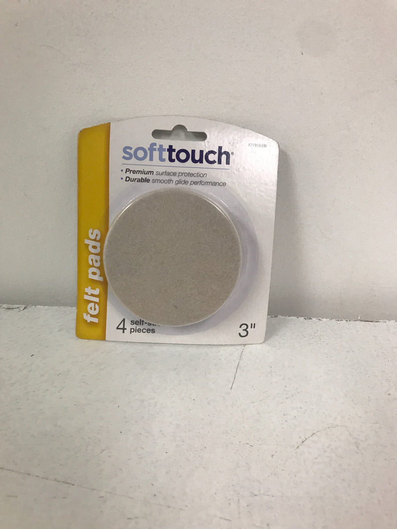 SoftTouch 4-Pack 3-in Oatmeal Round Felt Pad