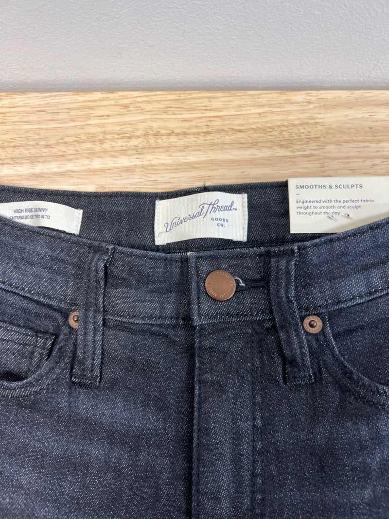Universal Thread Women's High-Rise Skinny Jeans - (as1, Numeric, Numeric_00, Regular, Regular, Sulphur Black, 00R)