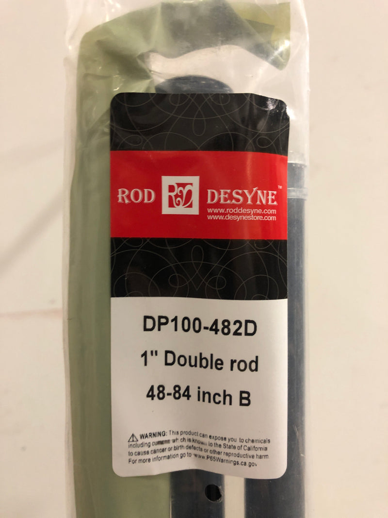 Rod desyne 100-17-1602-D Selma 160 in. - 240 in. Adjustable 1 in. Dia Double Curtain Rod in Black
