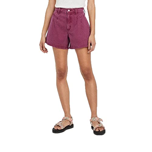 Universal Thread Women's High-Rise A-Line Midi Jean Shorts - (as1, Numeric, Numeric_8, Regular, Regular, Berry Purple)