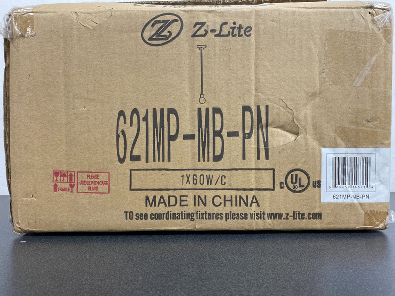 Z-Lite 621MP-MB-PN Neutra 6" Wide Mini Pendant - Matte Black / Polished Nickel