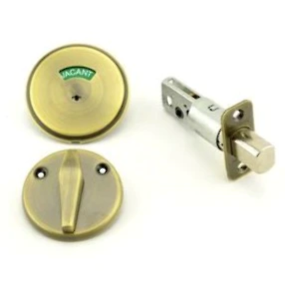 Schlage B571609 One Sided Deadbolt with In Use Indicator, Antique Brass