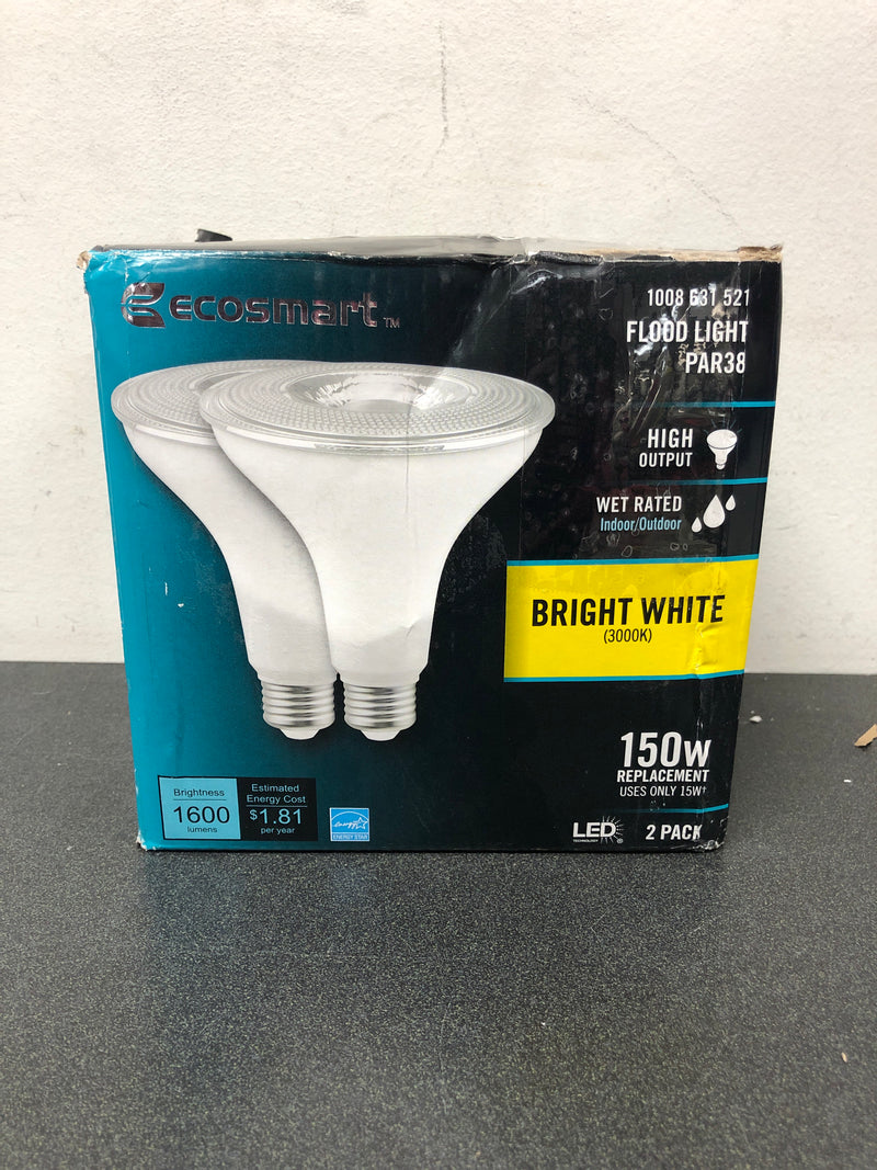 Ecosmart FG-04303 150-Watt Equivalent PAR38 Spot Light Energy Star Dimmable CEC LED Light Bulb Bright White (2-Pack)