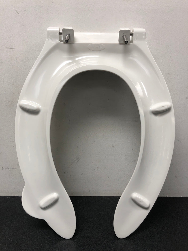 Kohler K-4731-SC-0 Stronghold Elongated Open-Front Toilet Seat with Integrated Handle and Self-Sustaining Check Hinge - White
