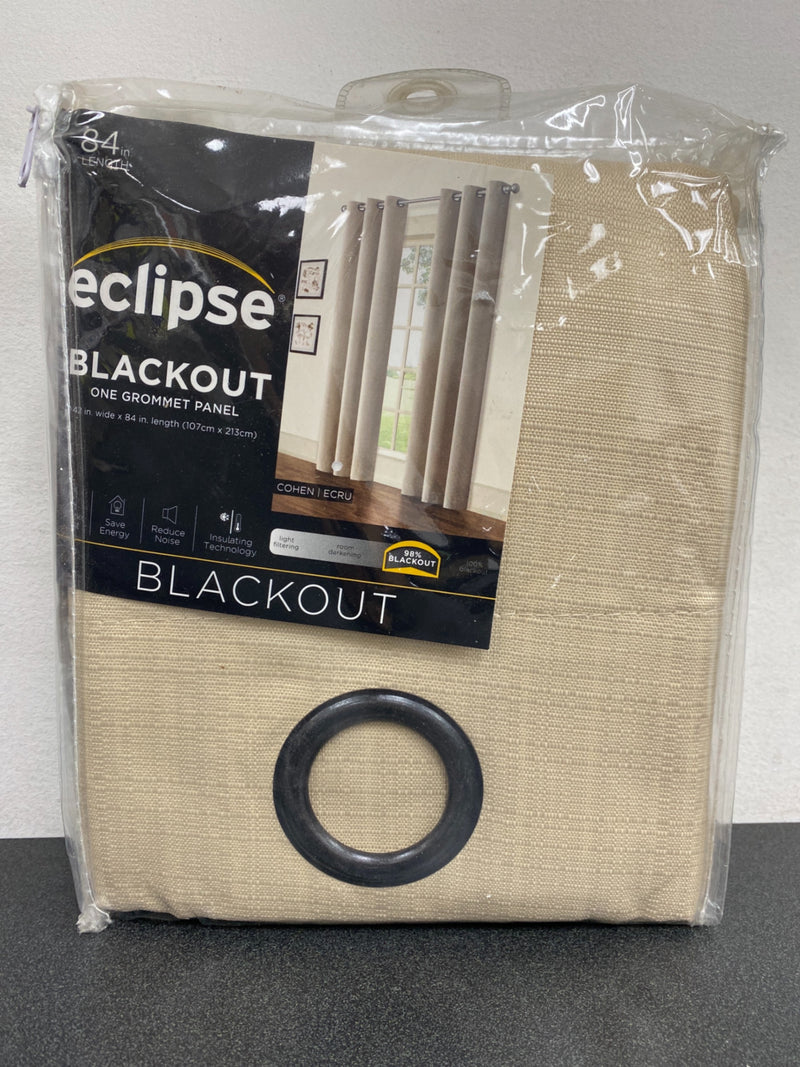 Eclipse 17521042X084ECR Excru Grommet Blackout Curtain - 42 in. W x 84 in. L