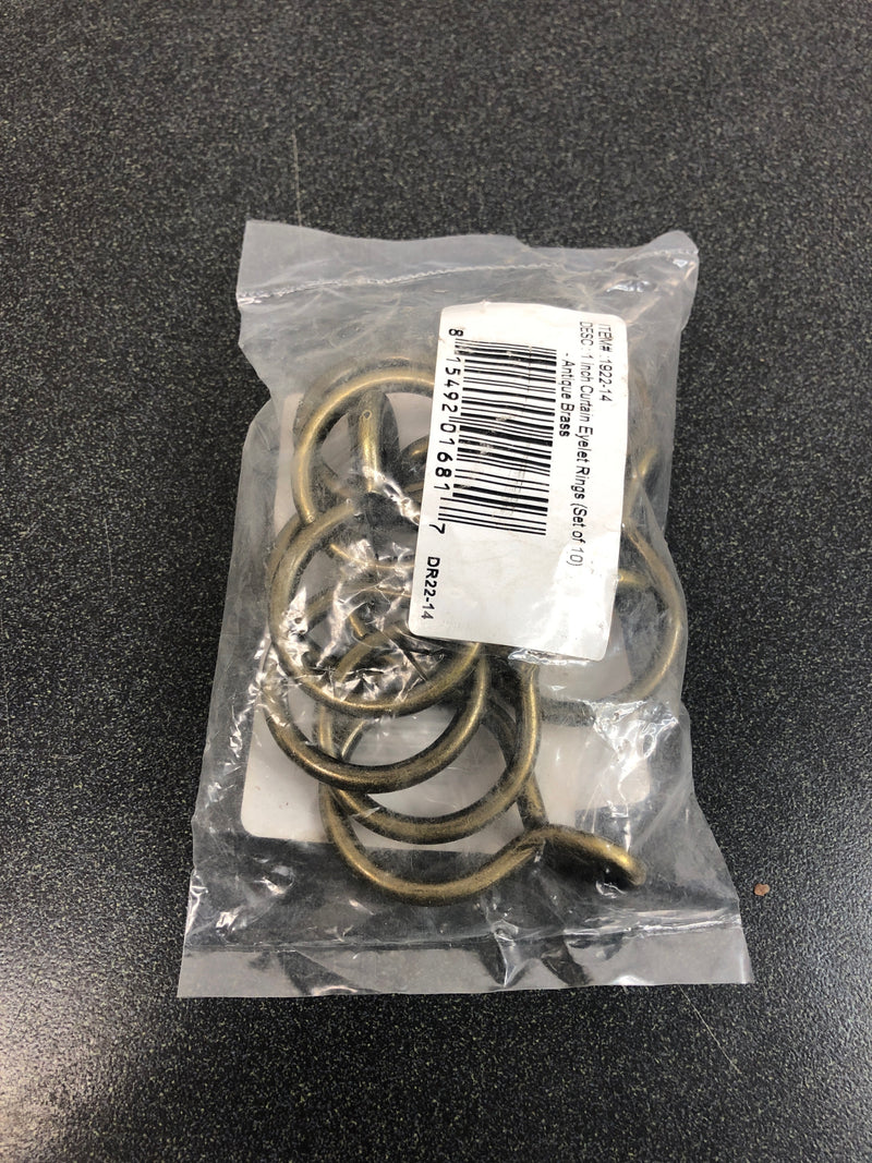 Rod desyne 1922-014 Antique Brass Curtain Rings (Set of 10)