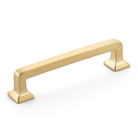 Schaub and Company 538-SSB Menlo Park 4" Center to Center Cabinet Handle Cabinet Pull with Rounded Corners - Signature Satin Brass