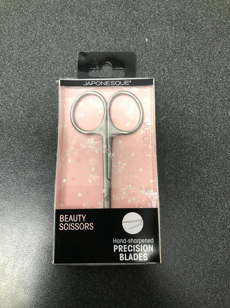 JAPONESQUE Beauty Scissors for Trimming Facial Hair, Brow and Nail Care with Ultra-Sharp, Salon-Quality, Stainless Steel Blades, Curved for Safety and Precision