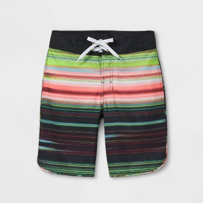 Boys' striped swim trunks - art class™ green 4