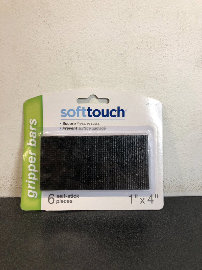 SoftTouch Gripper Anti-Skid 6-Pack 1-in x 4-in Black Plastic Pads