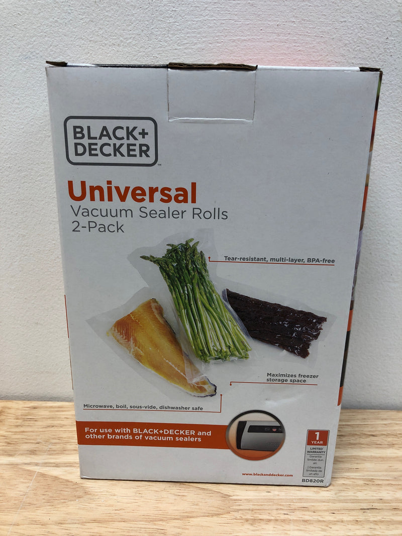 Black & decker bd820r acseal vacuum sealer roll - 2 pack - clear