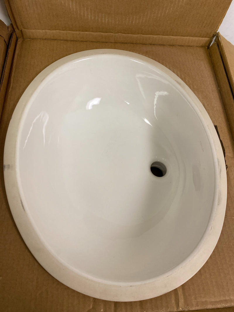 Kohler Caxton Vitreous China Undermount Bathroom Sink with Glazed Underside in White