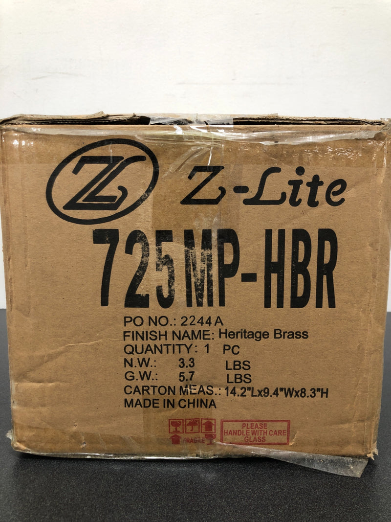 Z-Lite 725MP-HBR Melange Single Light 8" Wide Pendant - Heritage Brass