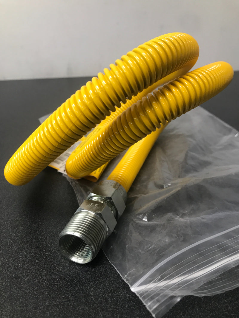 Jones Stephens G71150 48" Stainless Steel Gas Connector with 3/4" and 3/4" Fittings - Yellow