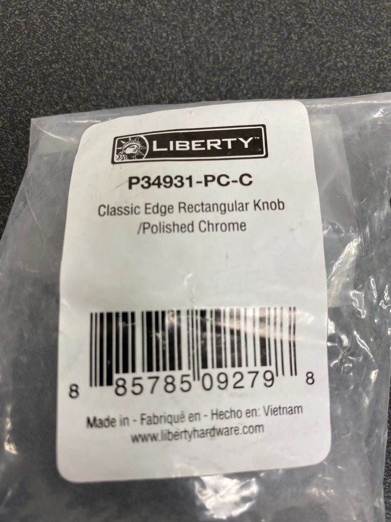 Liberty P34931-PC-C Classic Edge 1-3/8 in. (35 mm) Polished Chrome Rectangular Cabinet Knob