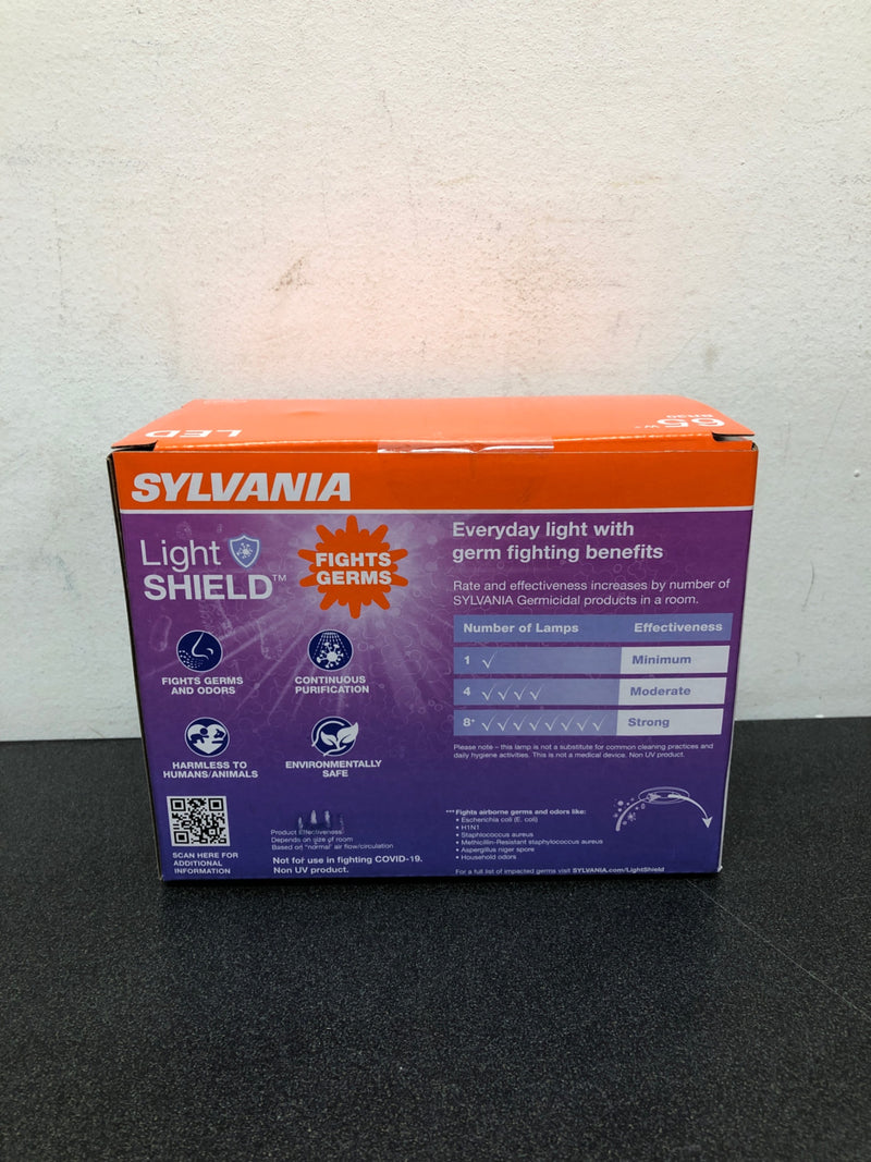 SYLVANIA LightSHIELD BR30 Germicidal LED Light Bulb, 9W=65W, 10 yr, Dimmable, 650 lm, 5000K, Daylight - 2 Pack (41070)