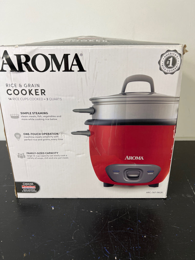 Aroma ARC7471NGR 14-Cup Rice Cooker in Red