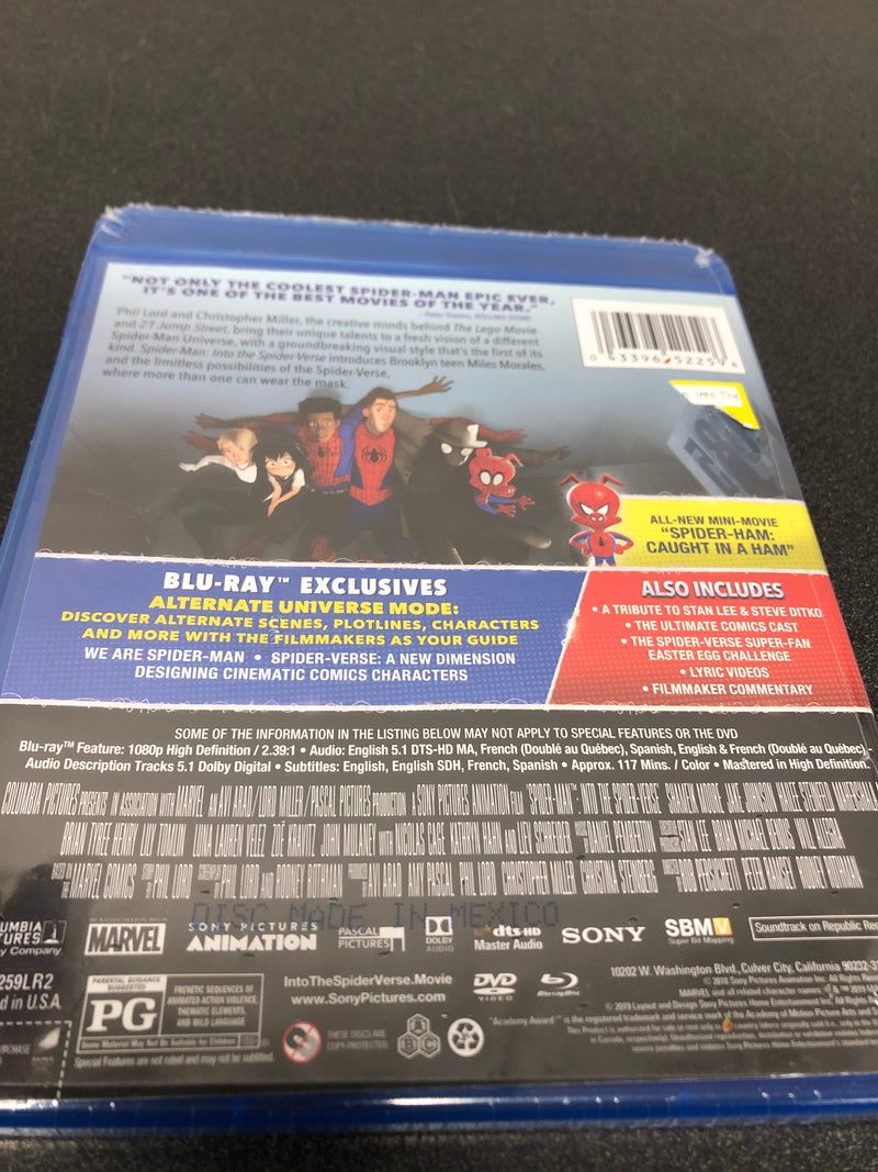 Spider-man: into the spider-verse (blu-ray + dvd sony pictures )