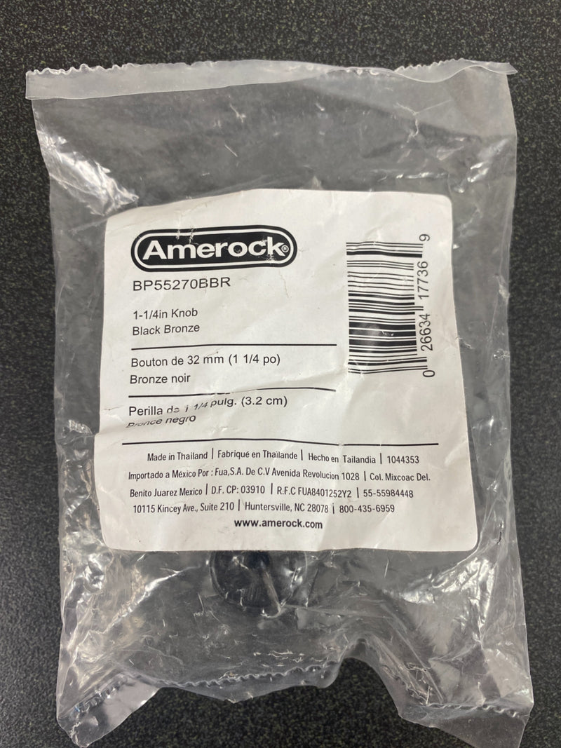 Amerock BP55270BBR Blackrock 1-5/16 in (33 mm) Diameter Black Bronze Round Cabinet Knob