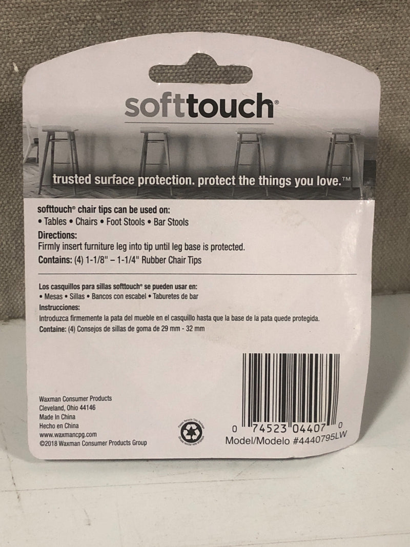 SoftTouch 4-Pack 1-1/8-in Black Rubber Tips