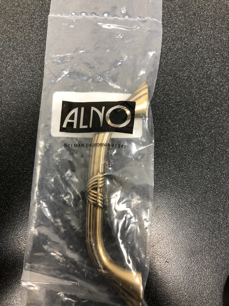 Alno A881-35-PA Ribbon & Reed 3-1/2 Inch Center to Center Handle Cabinet Pull - Polished Antique