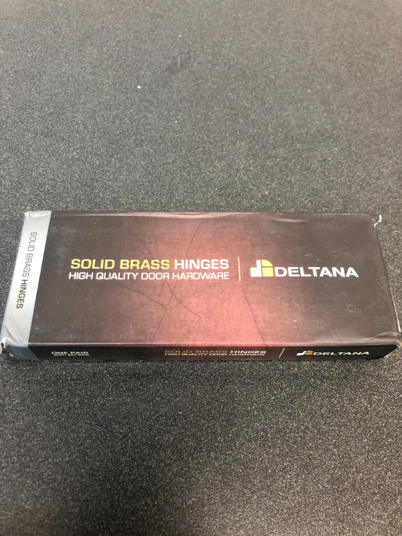 Deltana DSB4R410B-RZ 4" x 4" Solid Brass 1/4" Radius Corner Plain Bearing Full Mortise Hinge with Zig Zag Hole Pattern - Pair - Oil Rubbed Bronze